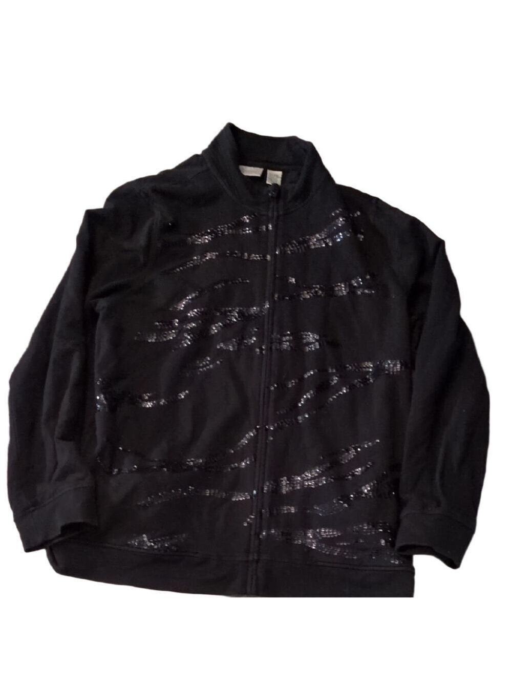Zenergy By Chico's Black Sequin Golf Jacket Size Large